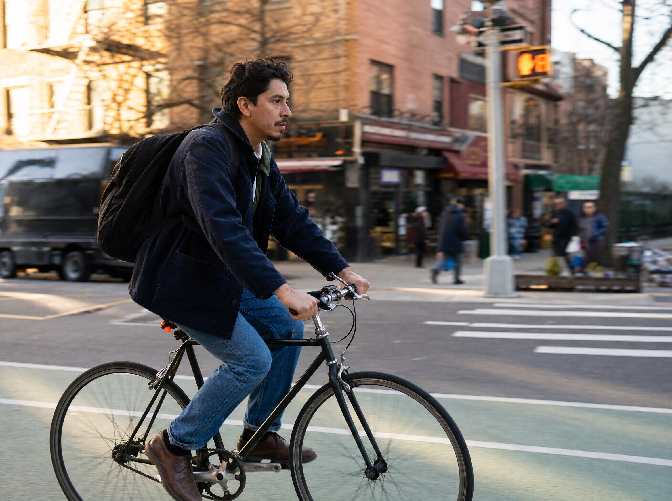 Cyclist riding in NYC