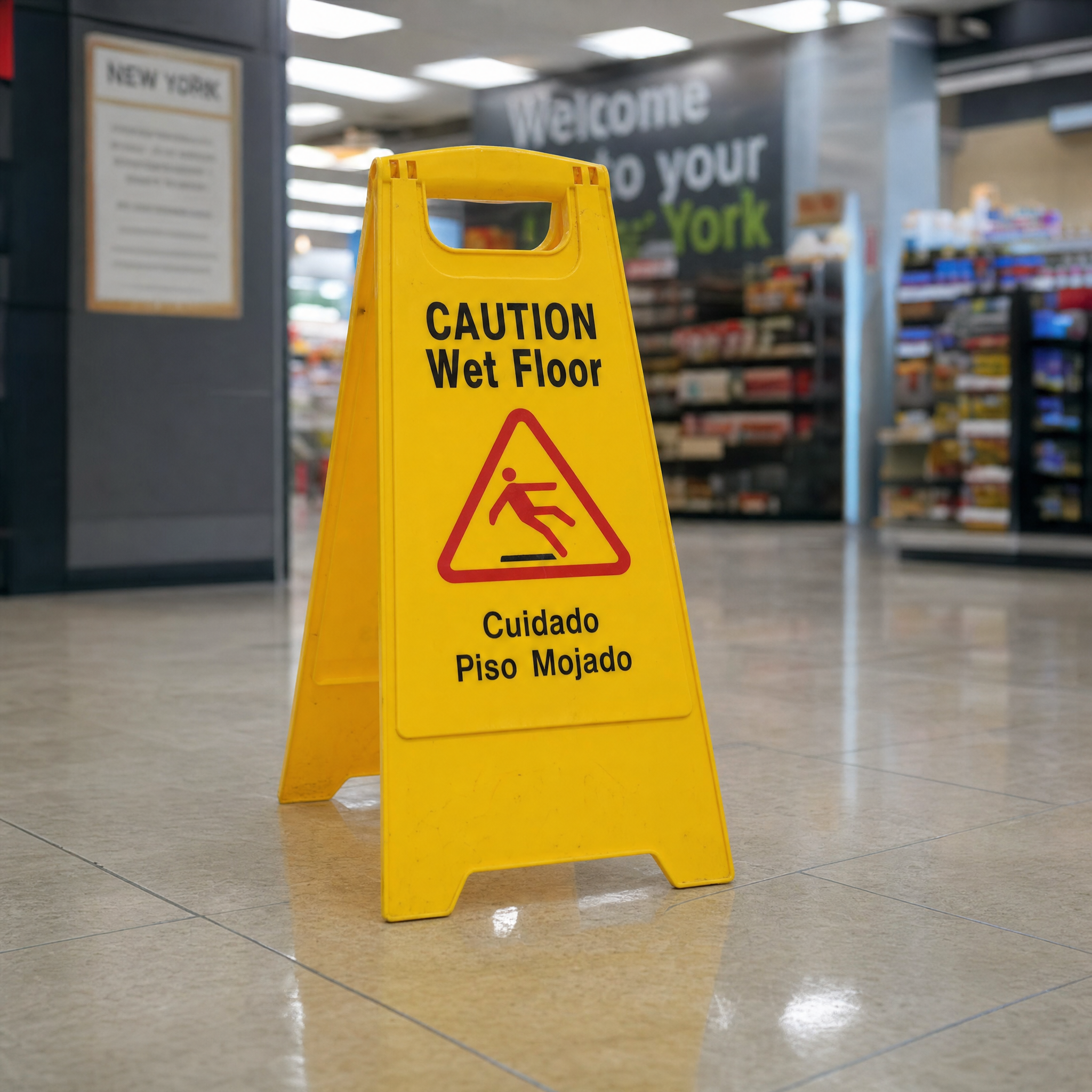 Wet floor caution sign
